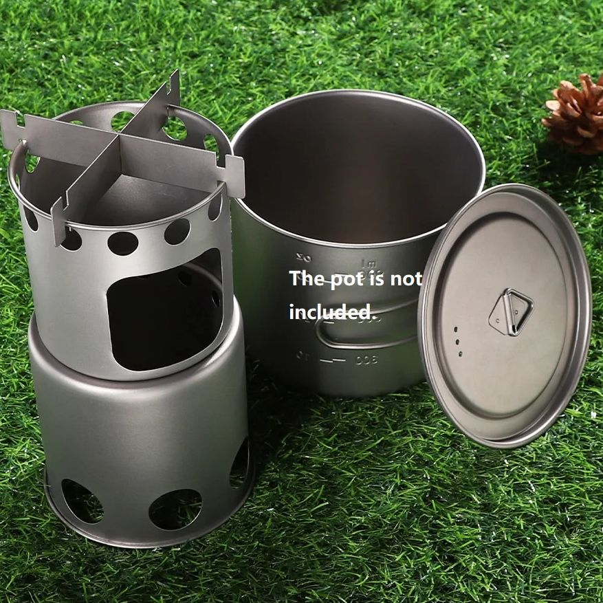 キャンプ用小型チタン製薪ストーブ ポータブルDIY分割式ソリ - Outdoor Camping Stove Wood のレビューと価格