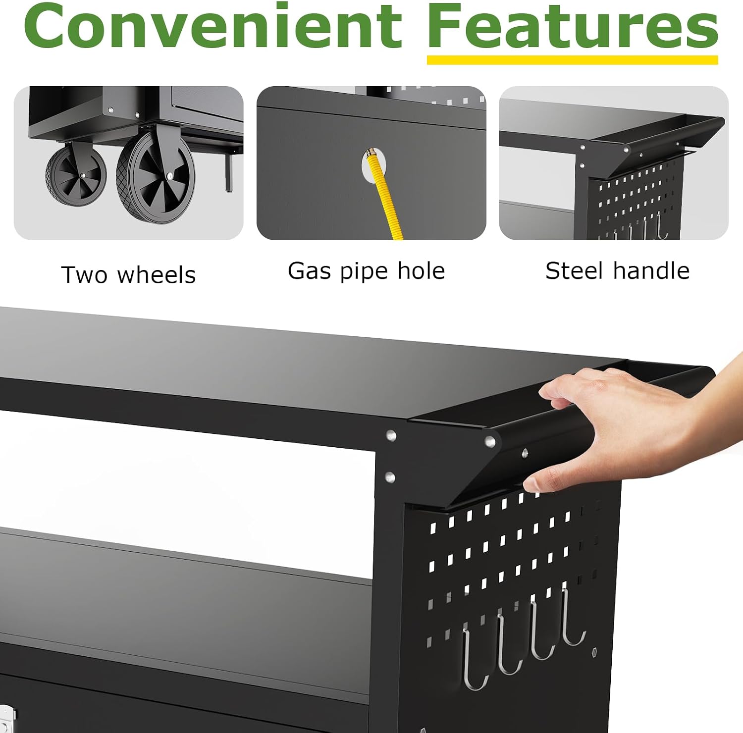 屋外グリルカートテーブル、収納付きキッチンアイランド、ホイー - Outdoor Camping Table With Storage のレビューと価格