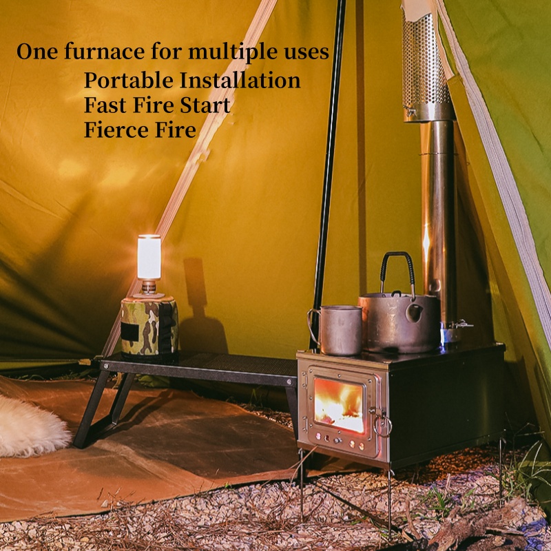 折りたたみ式軽量チタン合金テントストーブ、ポータブル、耐久性 - Outdoor Camping Stove Wood のレビューと価格