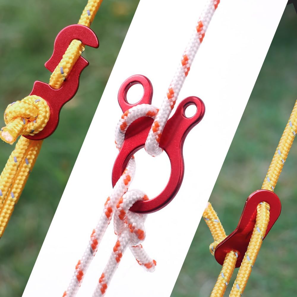 20 個アルミ合金テントガイラインテンショナーコードガイロー - Outdoor Camping Extension Cord のレビューと価格