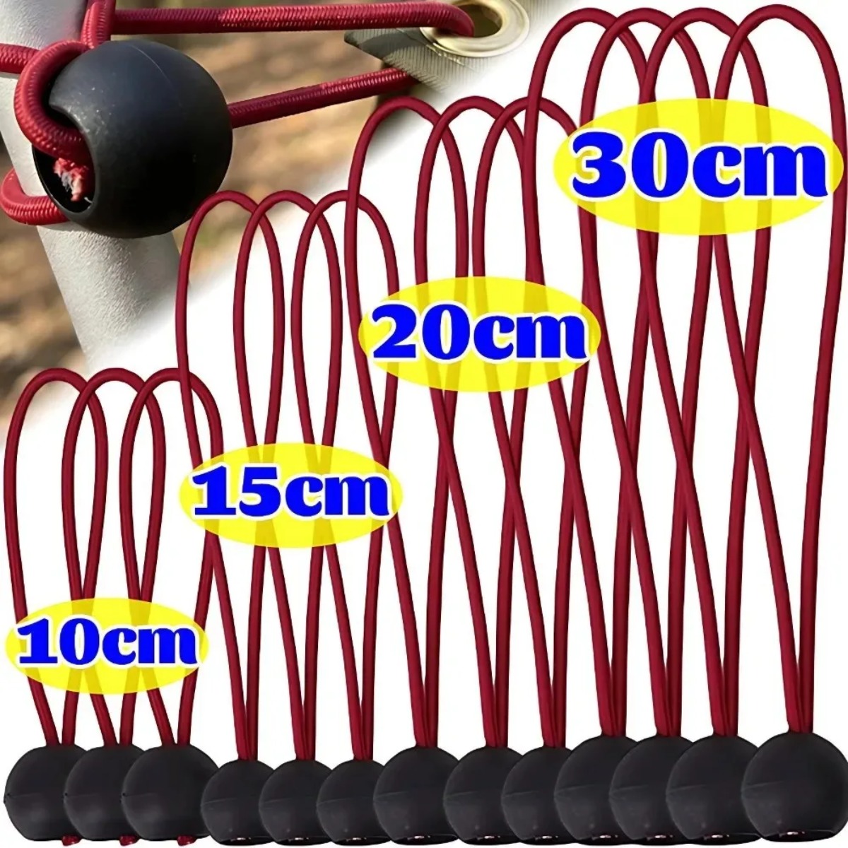 多機能バンジーコードテント固定ロープバックル弾性タイダウンオ - Outdoor Camping Extension Cord のレビューと価格