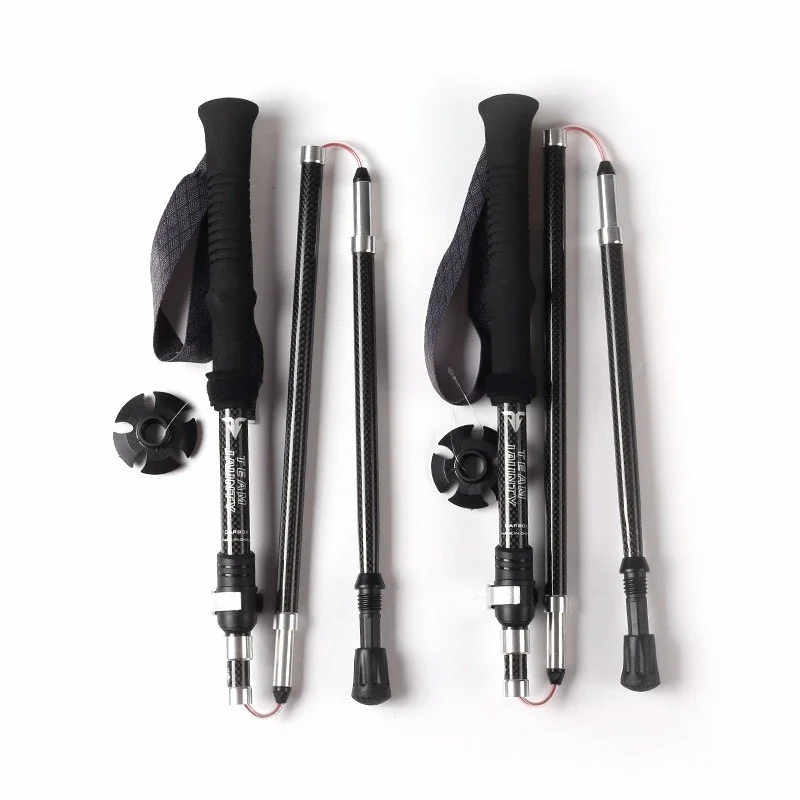 実用的なクラシック3Kカーボンファイバー製5段折りたたみ式ト - Trekking Poles のレビューと価格