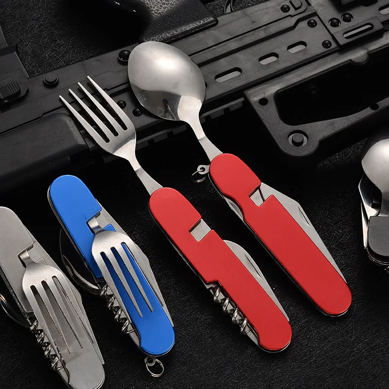 4 in 1 折りたたみ食器取り外し可能なキャンプ用品ステン - Outdoor Camping Uk のレビューと価格