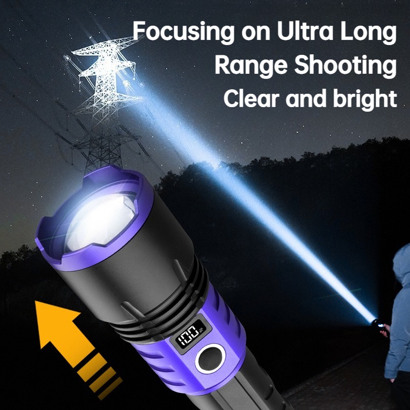 多機能強力ライト LED 懐中電灯 USB 充電ズーム可能デ - Outdoor Camping Lighting のレビューと価格