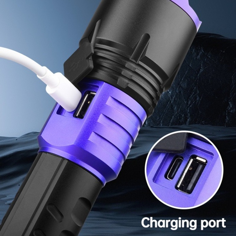 多機能強力ライト LED 懐中電灯 USB 充電ズーム可能デ - Outdoor Camping Lighting のレビューと価格