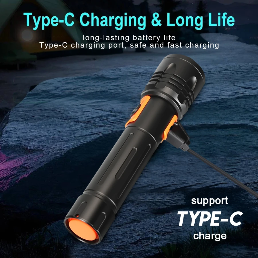 ハイパワー LED 懐中電灯 USB 充電式トーチ、伸縮ズー - Outdoor Camping And Fishing のレビューと価格