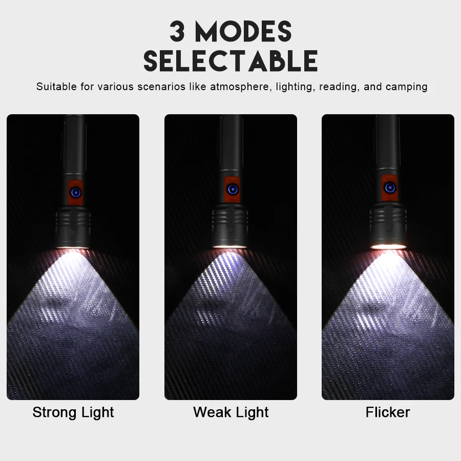 ハイパワー LED 懐中電灯 USB 充電式トーチ、伸縮ズー - Outdoor Camping And Fishing のレビューと価格