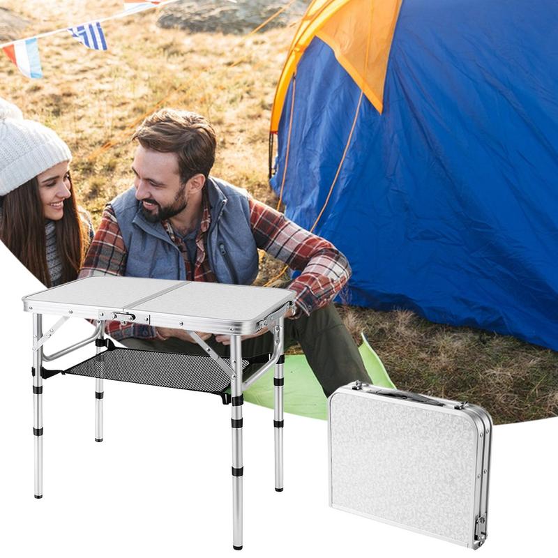 キャンプテーブル折りたたみ屋外折りたたみアルミ合金キャンプテ - Outdoor Camping Table With Storage のレビューと価格