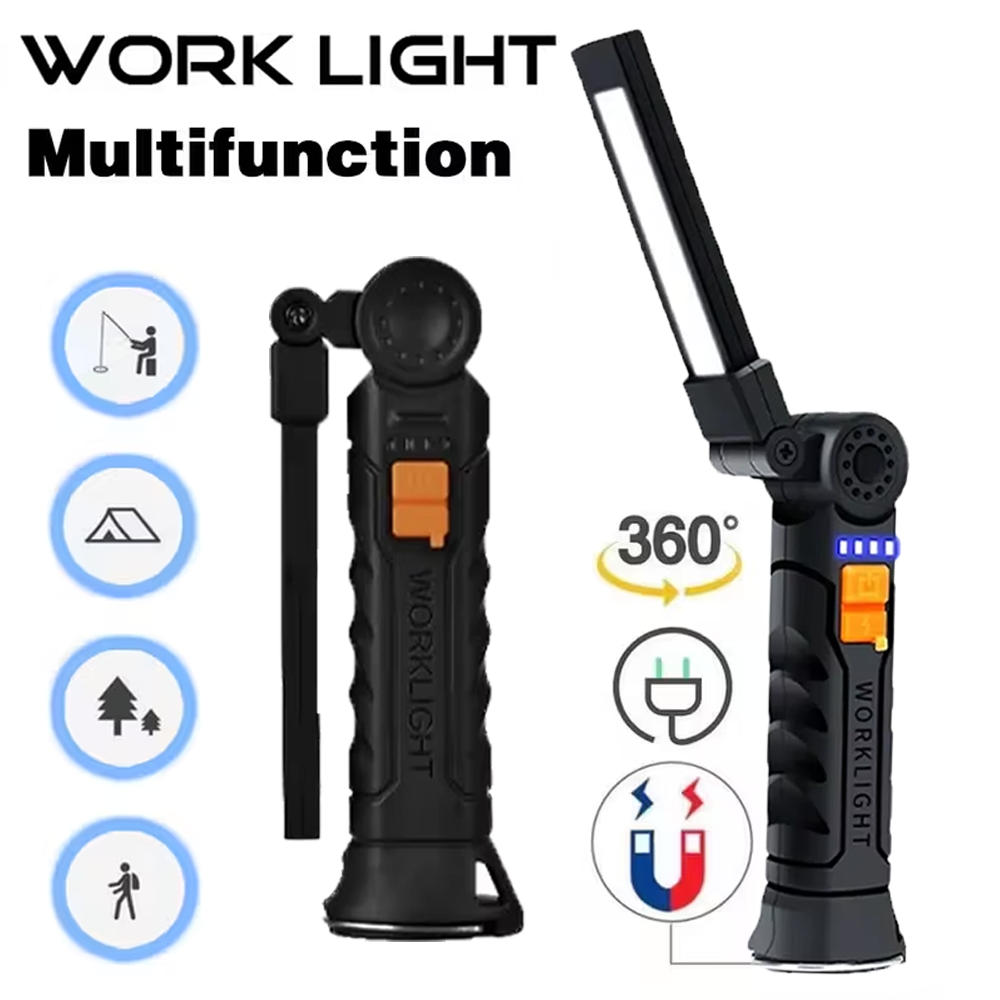 ポータブル COB LED 懐中電灯 USB 充電式トーチ、 - Outdoor Camping Lighting のレビューと価格