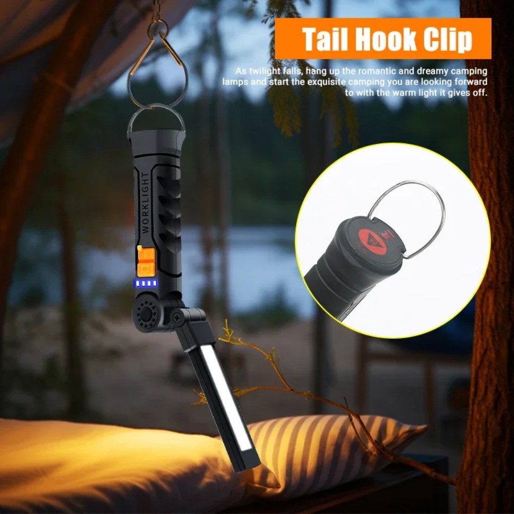 ポータブル COB LED 懐中電灯 USB 充電式トーチ、 - Outdoor Camping Lighting のレビューと価格
