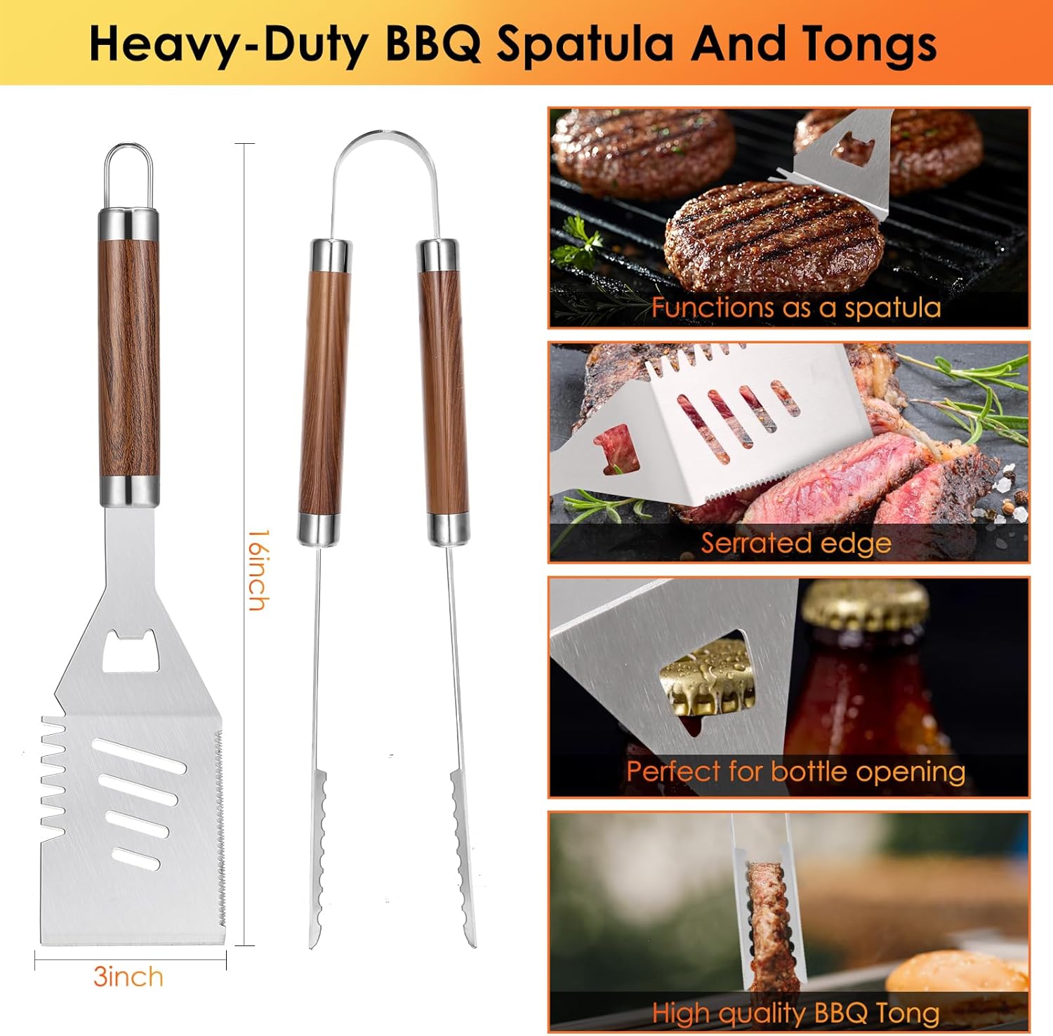 34点セットの頑丈なグリルツールセット、屋外キャンプ用、ステ - Outdoor Camping Utensils のレビューと価格