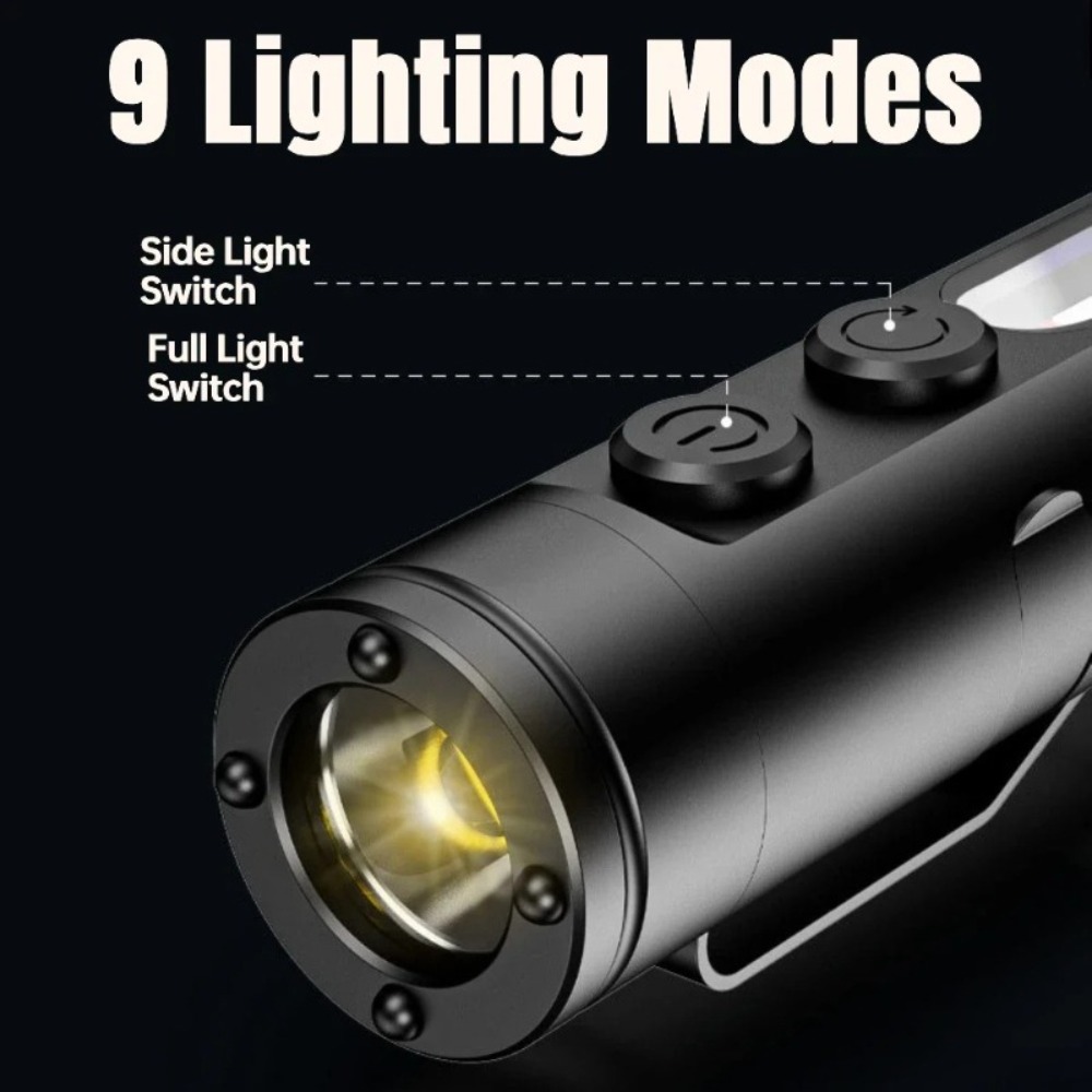 ミニ屋外懐中電灯タイプ C 充電式 LED 磁気トーチ ハッ - Outdoor Camping Lampe のレビューと価格