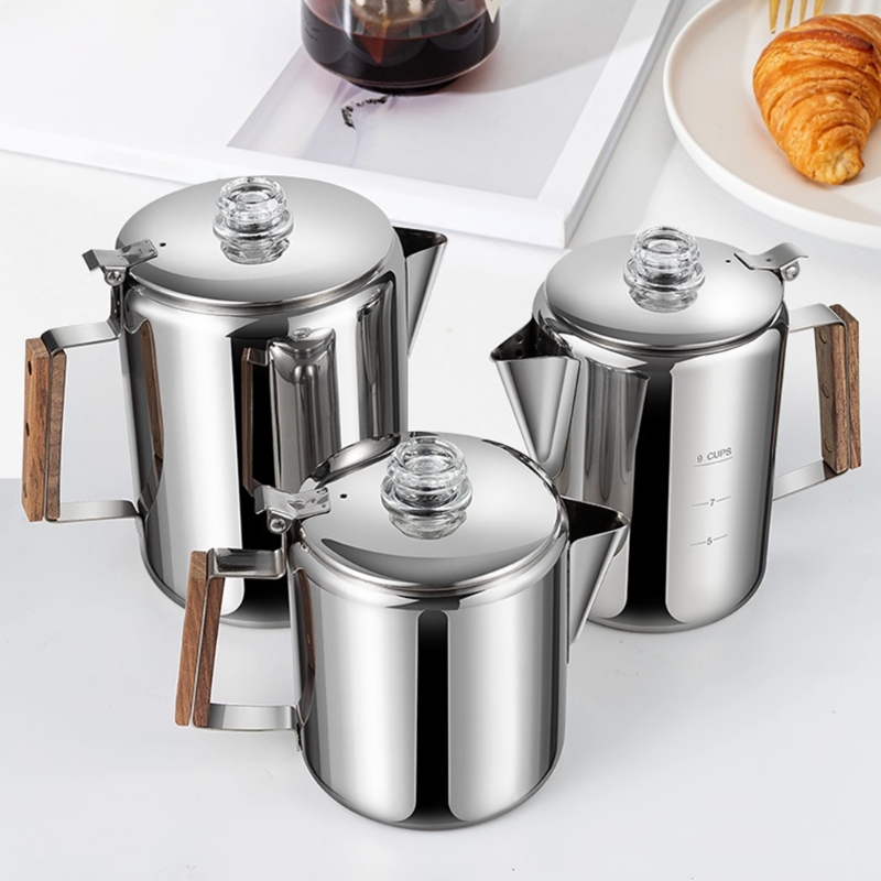 頑丈な錆びないスチールキャンプコーヒーメーカーキャンプコーヒ - Camp Percolator Coffee のレビューと価格