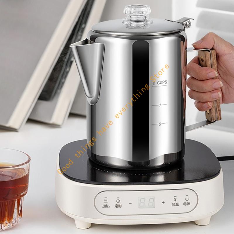頑丈な錆びないスチールキャンプコーヒーメーカーキャンプコーヒ - Camp Percolator Coffee のレビューと価格