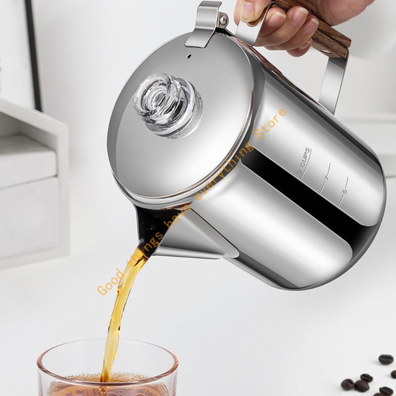 頑丈な錆びないスチールキャンプコーヒーメーカーキャンプコーヒ - Camp Percolator Coffee のレビューと価格