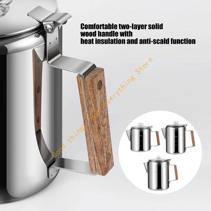 頑丈な錆びないスチールキャンプコーヒーメーカーキャンプコーヒ - Camp Percolator Coffee のレビューと価格