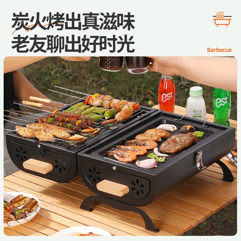 2 in 1 ホームグリル＆グリドルパン ポータブル無煙BB - Outdoor Camping Griddle のレビューと価格
