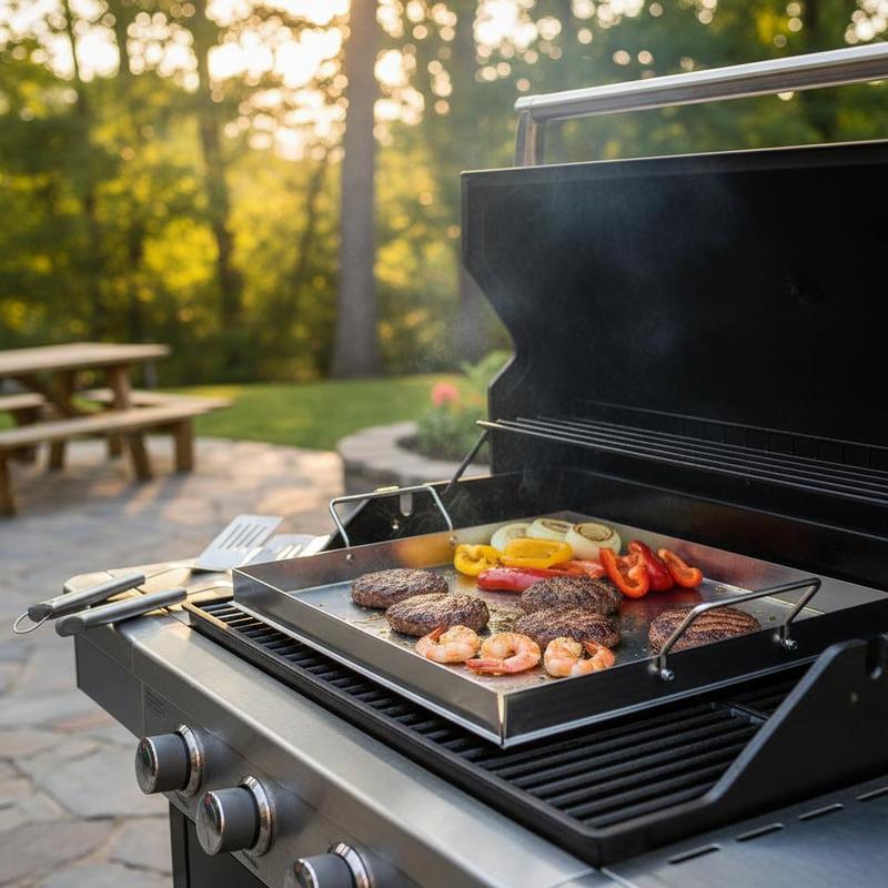 ユニバーサルフラットトップグリドル 18x16インチ キャン - Outdoor Camping Griddle のレビューと価格
