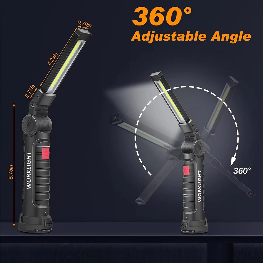充電式磁気作業灯懐中電灯ポータブルキャンプランタンLEDラン - Outdoor Camping And Fishing のレビューと価格