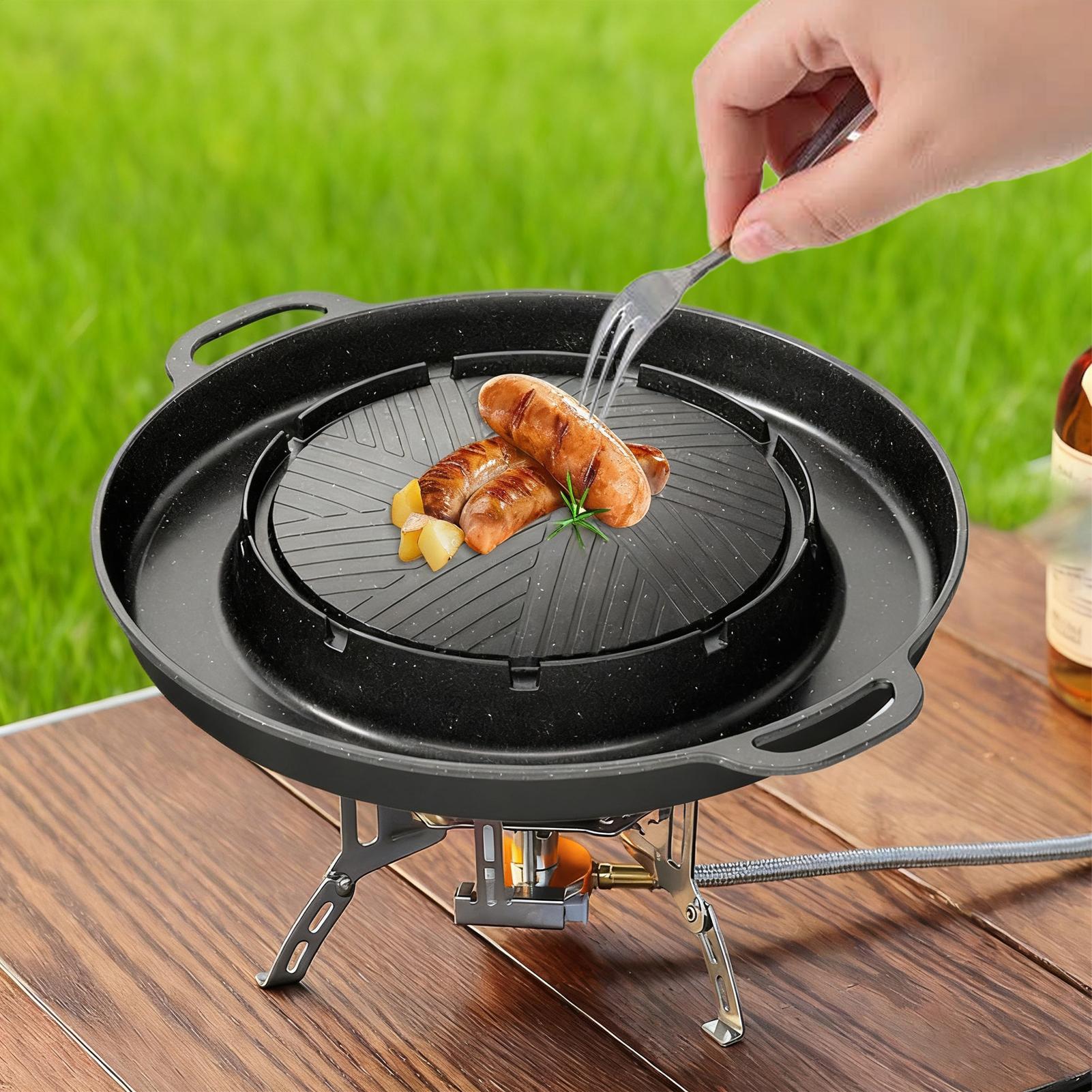 2-in-1 グリル＆ホットパン（コンロ用）、ノンスティック - Outdoor Camping Griddle のレビューと価格