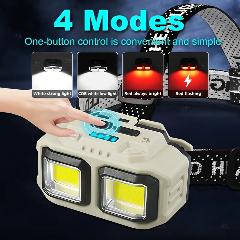 COB LED ヘッドランプ充電式ヘッドライト防水作業灯安全 - Headlamp のレビューと価格