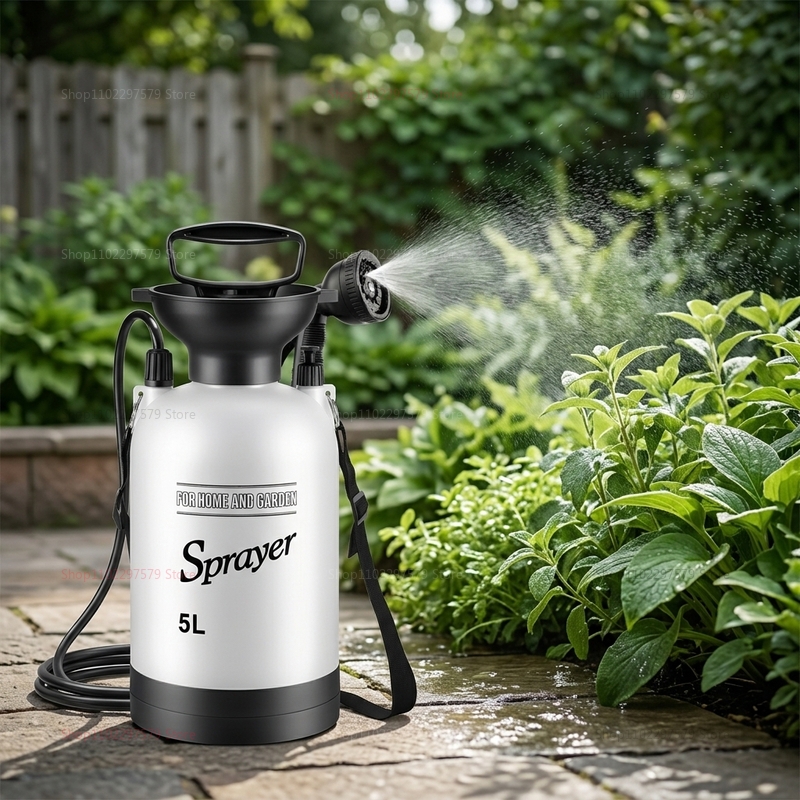 5L ポータブルキャンプシャワー手動ポンプ 1.5m ホース - Outdoor Camping Activities のレビューと価格