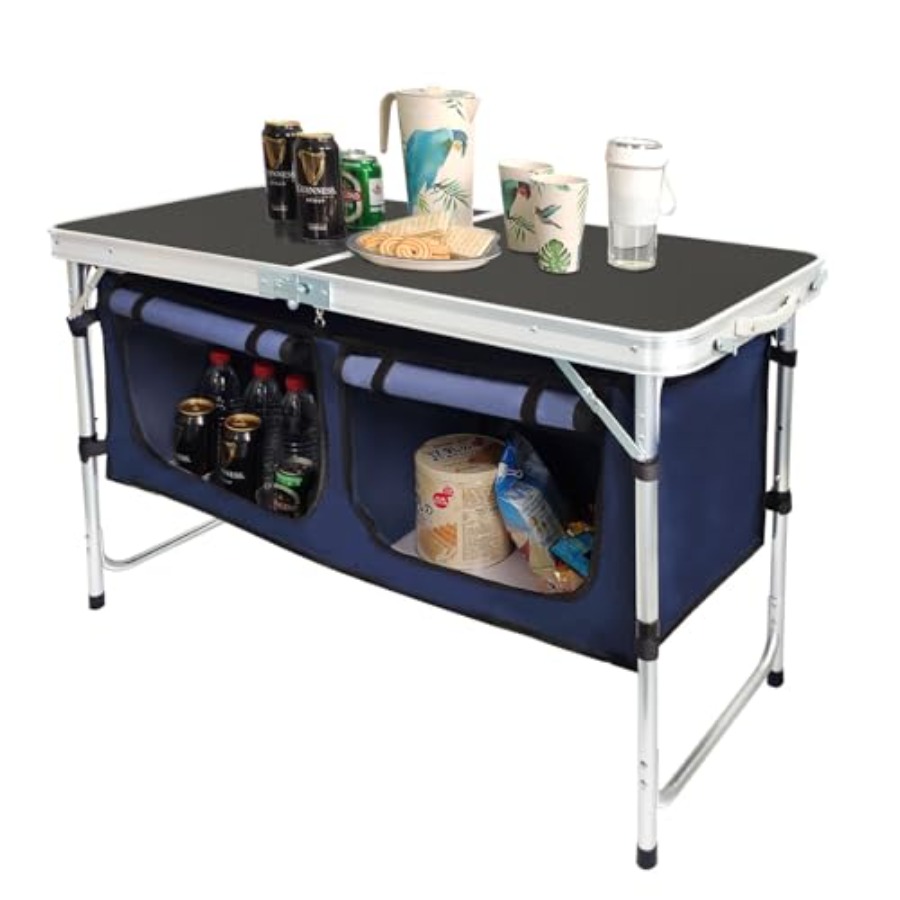 屋外折りたたみテーブル アルミ製 軽量 高さ調節可能 収納オ - Outdoor Camping Table With Storage のレビューと価格