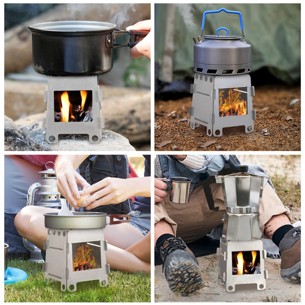 キャンプ炉薪ストーブアルコールストーブステンレス鋼ポータブル - Outdoor Camping Stove Wood のレビューと価格