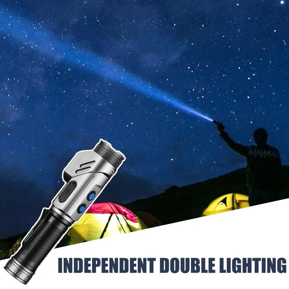 強力なミニLED懐中電灯90 ° 回転可能なUSB充電式コー - Outdoor Camping Lampe のレビューと価格