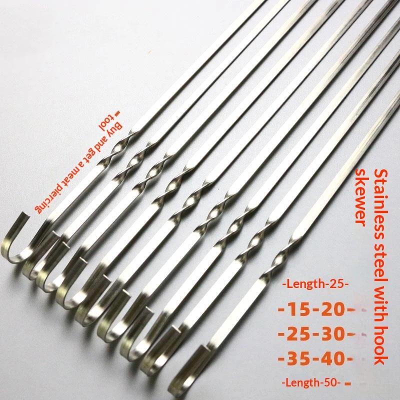 バーベキュー串 ステンレス鋼 40cm 幅広 フラットバーベ - Outdoor Camping Utensils のレビューと価格