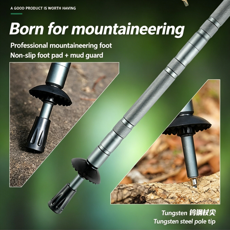 折りたたみ式トレッキングポール、Tグリップ付きハイキングスタ - Trekking Poles のレビューと価格