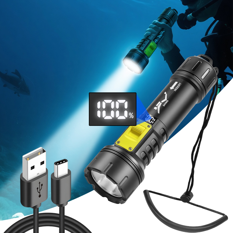 新しい XHP70 ダイビング懐中電灯 IPX8 防水デジタ - Outdoor Camping And Fishing のレビューと価格