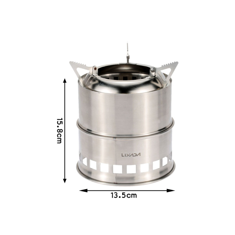 Lixada-ステンレス鋼の薪ストーブ,アルコールバーナー, - Outdoor Camping Stove Wood のレビューと価格