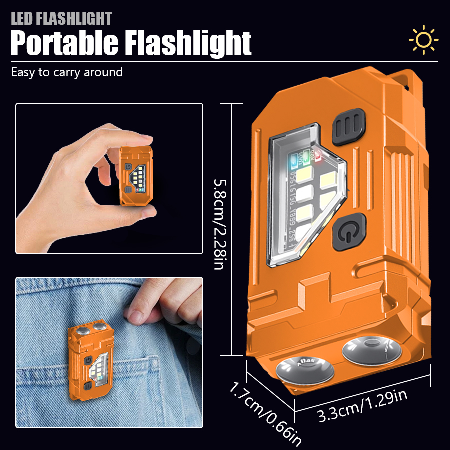 ミニキーホルダー EDC 懐中電灯充電式磁気トーチ超高輝度ポ - Headlamp のレビューと価格