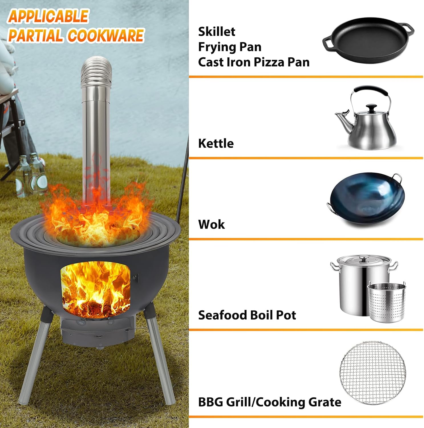 ポータブル薪焚きロケットストーブ キャンプやハイキング用 - - Outdoor Camping Stove Wood のレビューと価格