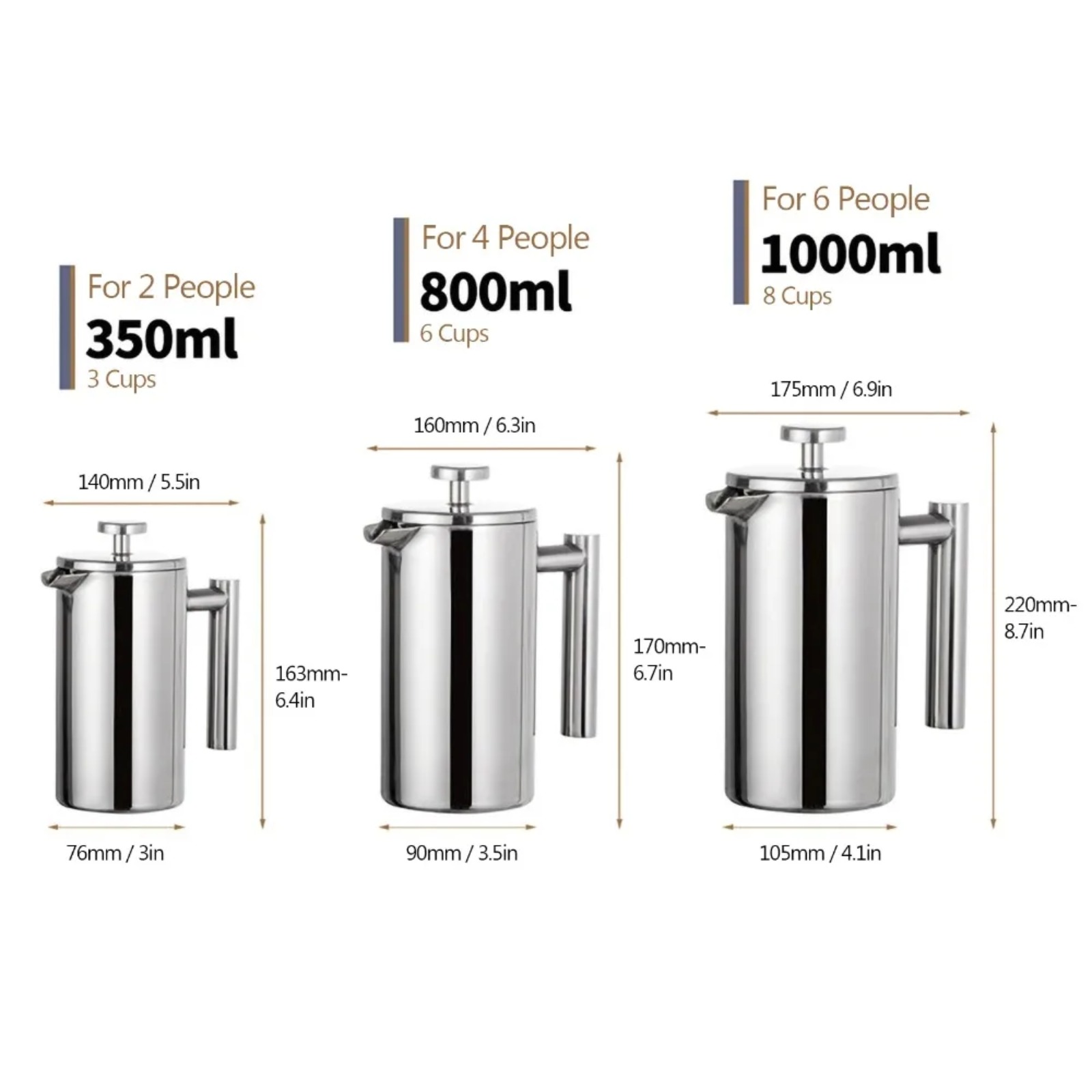 ポータブルフレンチプレスステンレス鋼製ブリューワー、二重壁断 - Camp Percolator Coffee のレビューと価格