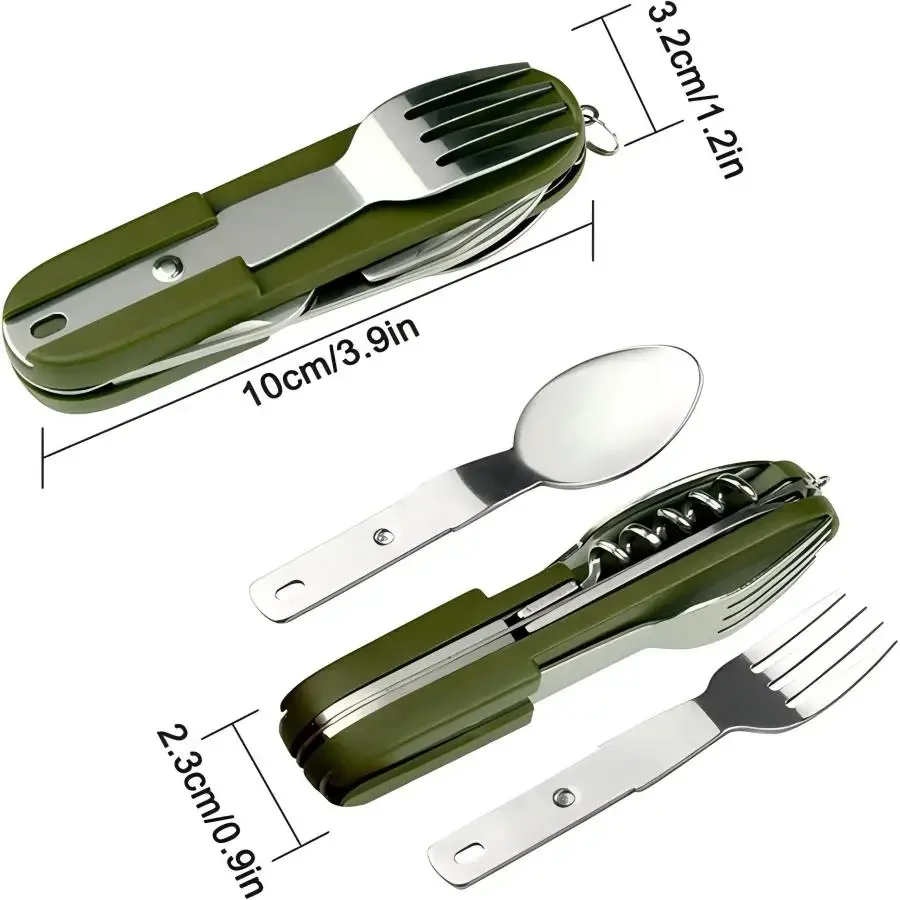 キャンプ用品 5-in-1 ステンレス製トラベルセット、多機 - Outdoor Camping Uk のレビューと価格