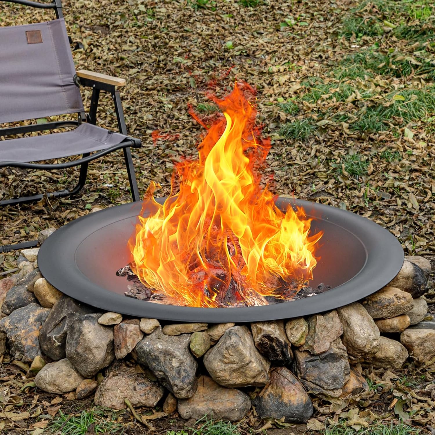 35インチ スチール製ファイヤーピットボウル ヘビーデューテ - Outdoor Camping Fireplace のレビューと価格