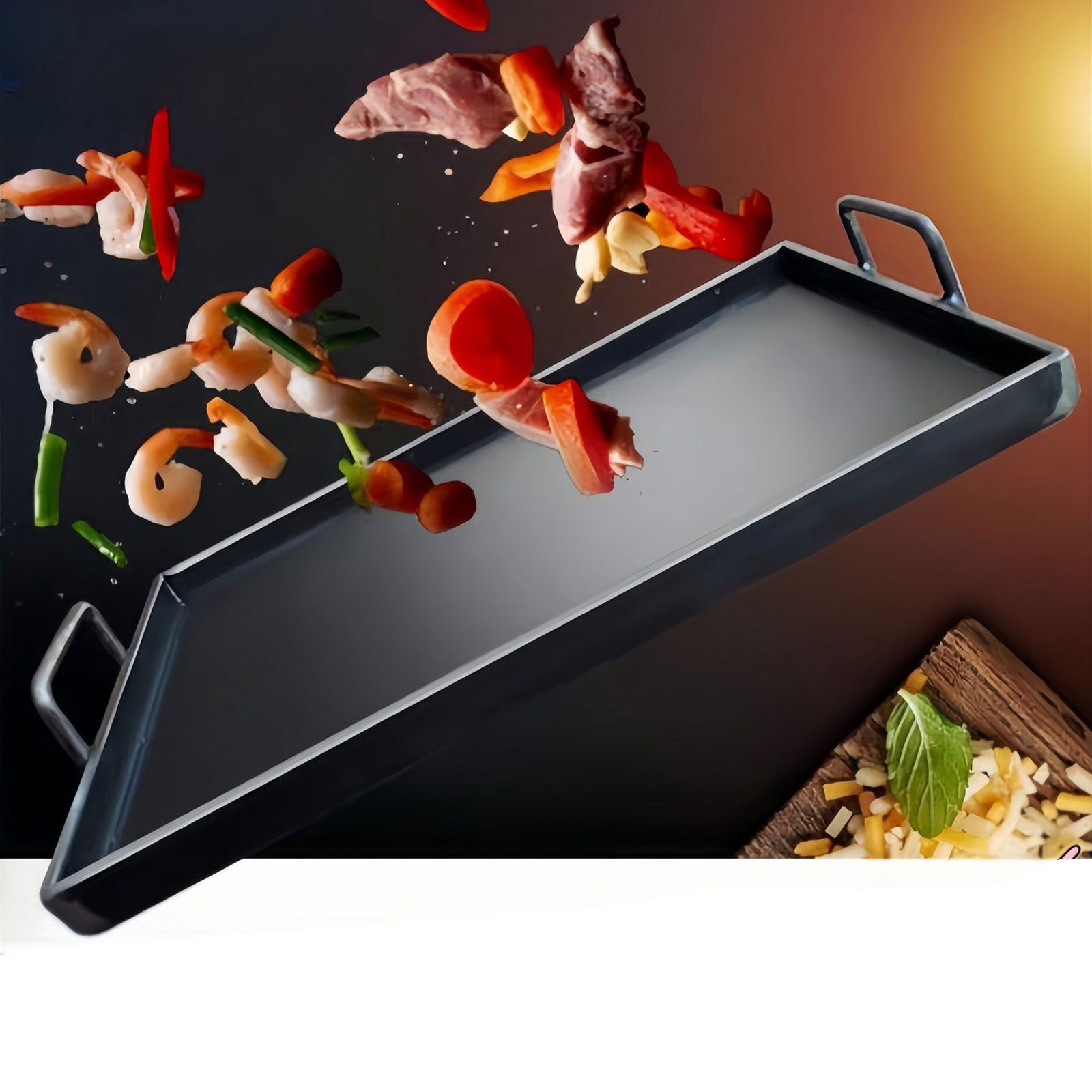 ポータブルキャンプグリドルプレート、焦げ付き防止鋳鉄フライパ - Outdoor Camping Griddle のレビューと価格