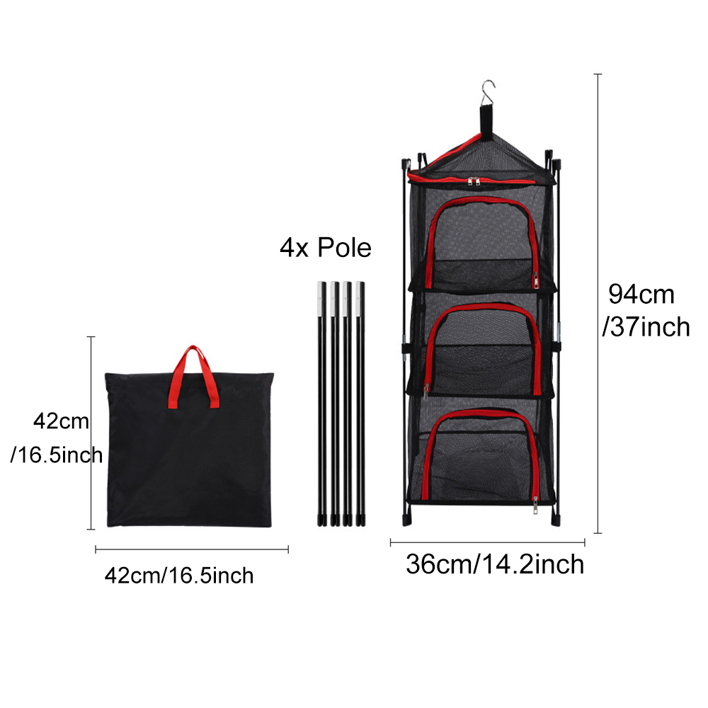 屋外キャンプ収納乾燥ネット、ポール付きメッシュバスケット、3 - Outdoor Camping Uk のレビューと価格