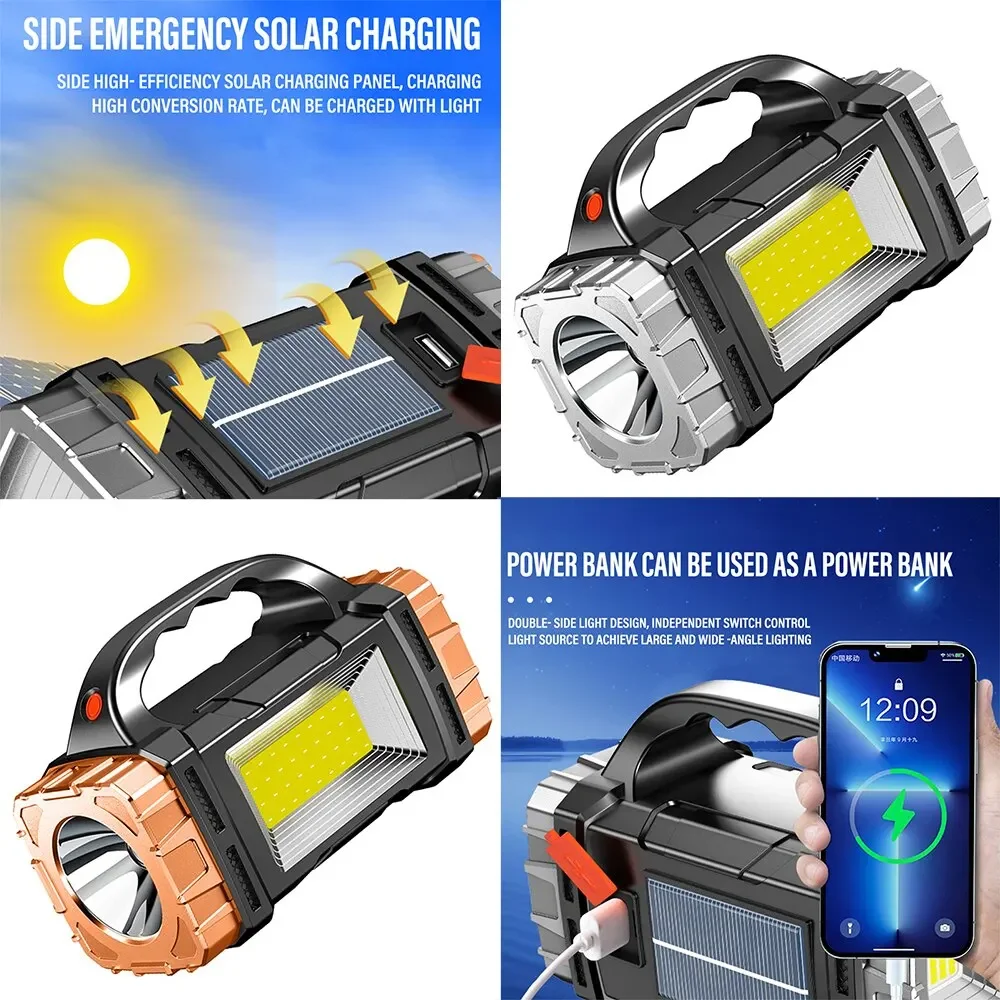 新しいアップグレード充電式ハイパワーソーラー LED 懐中電 - Outdoor Camping And Fishing のレビューと価格