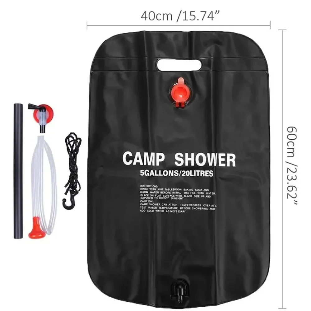 大容量20L アウトドアシャワーバッグ ソーラー加熱 キャン - Outdoor Camping Utensils のレビューと価格