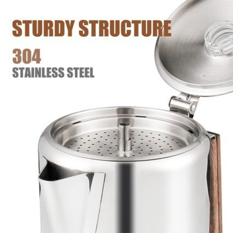 6カップ、9カップ、12カップ対応 ステンレス製コーヒーパー - Camp Percolator Coffee のレビューと価格