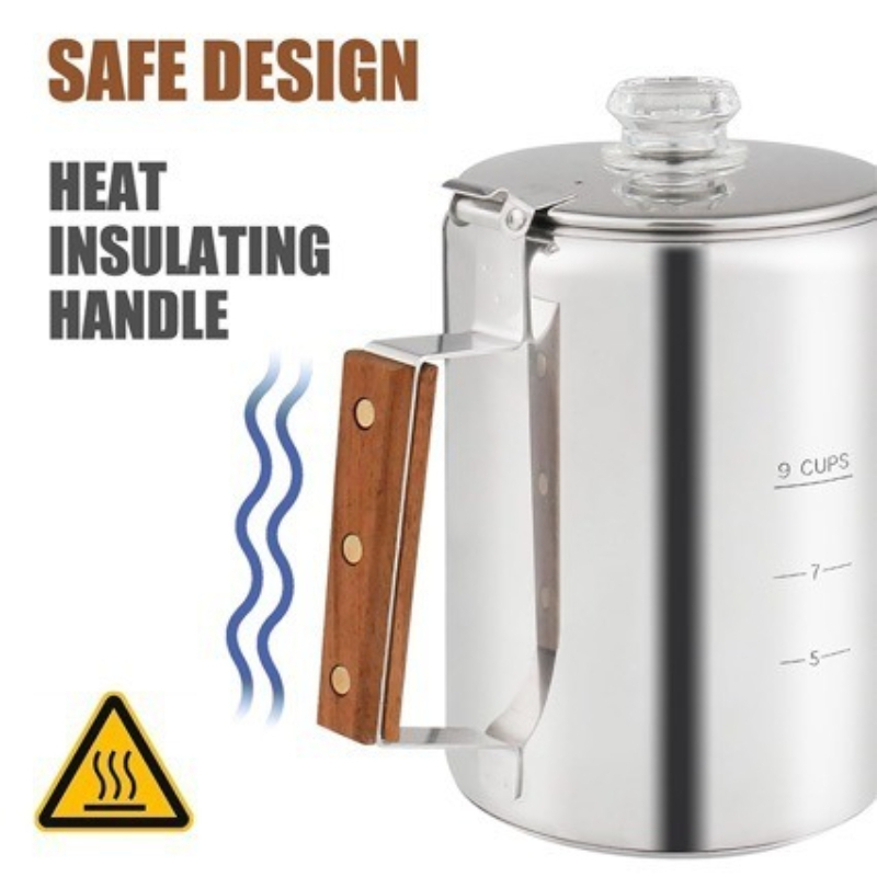 6カップ、9カップ、12カップ対応 ステンレス製コーヒーパー - Camp Percolator Coffee のレビューと価格