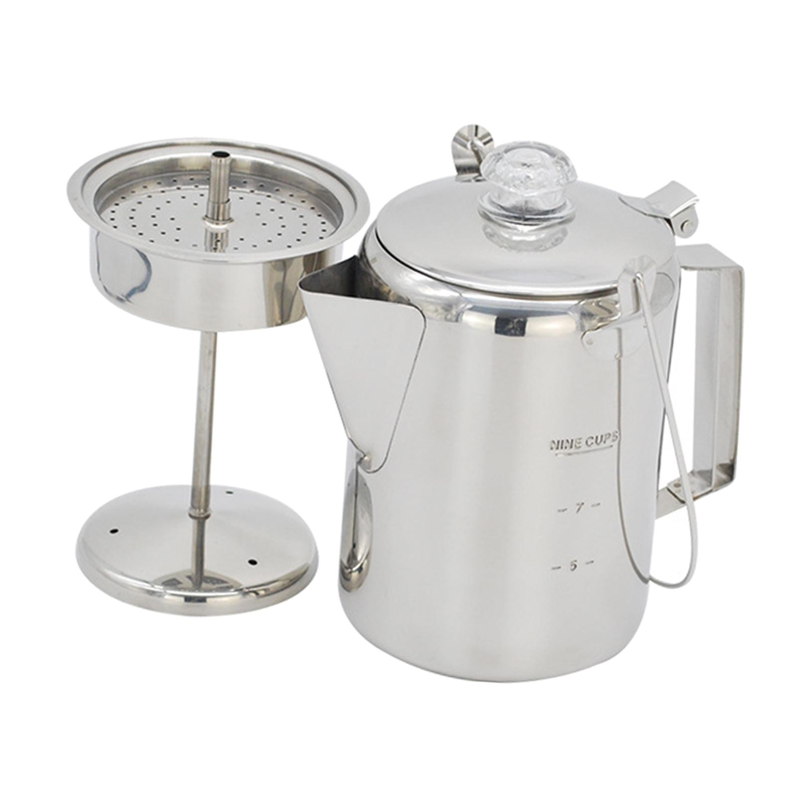 屋外用ステンレス製キャンプコーヒーポーカレーターポット、ハン - Camp Percolator Coffee のレビューと価格