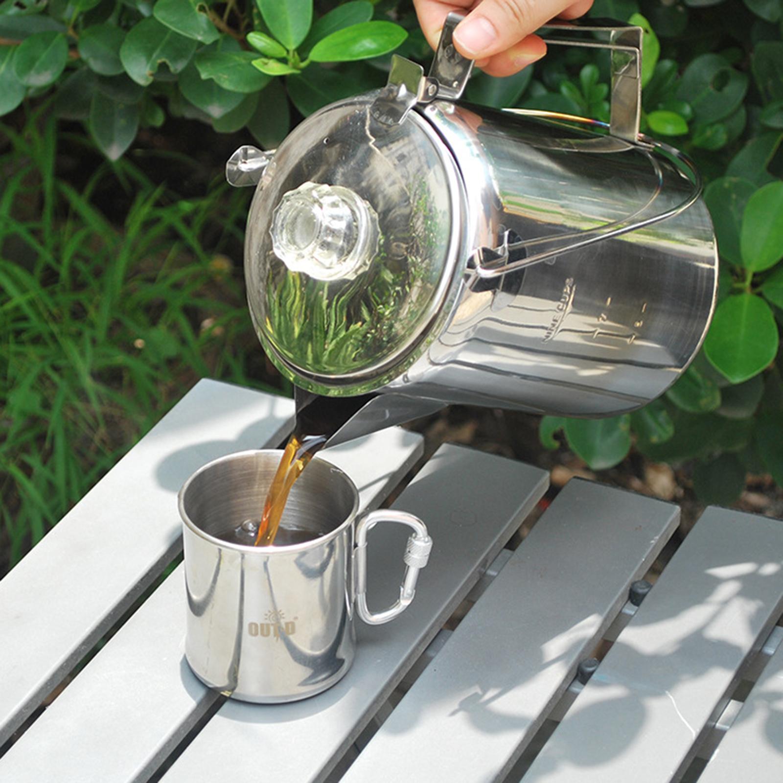 屋外用ステンレス製キャンプコーヒーポーカレーターポット、ハン - Camp Percolator Coffee のレビューと価格