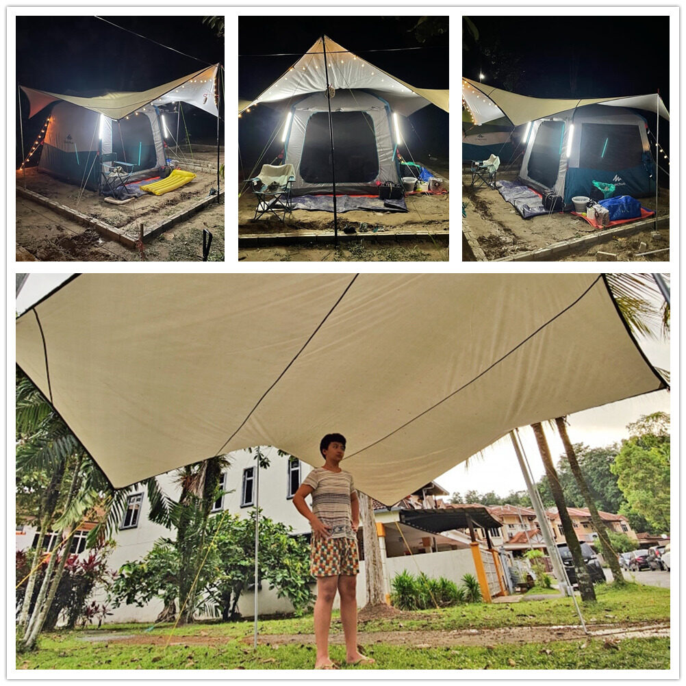 長方形の防水セイルシェード,5.1x5.1m,シェルター,キ - Waterproof Tarp Shelter のレビューと価格