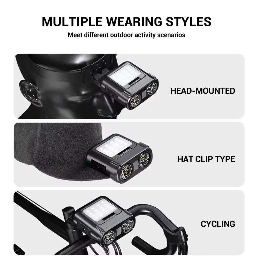 センサー COB LED ヘッドランプ キャップ クリップ  - Headlamp のレビューと価格
