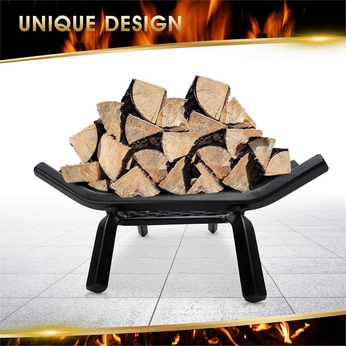 新しい暖炉用薪格子 - 薪燃焼ホルダー、頑丈な焚き火トレイ、 - Outdoor Camping Fireplace のレビューと価格