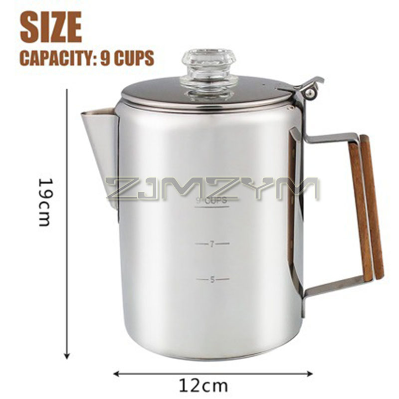 9 カップコーヒーパーコレーター 1500 ミリリットルステ - Camp Percolator Coffee のレビューと価格